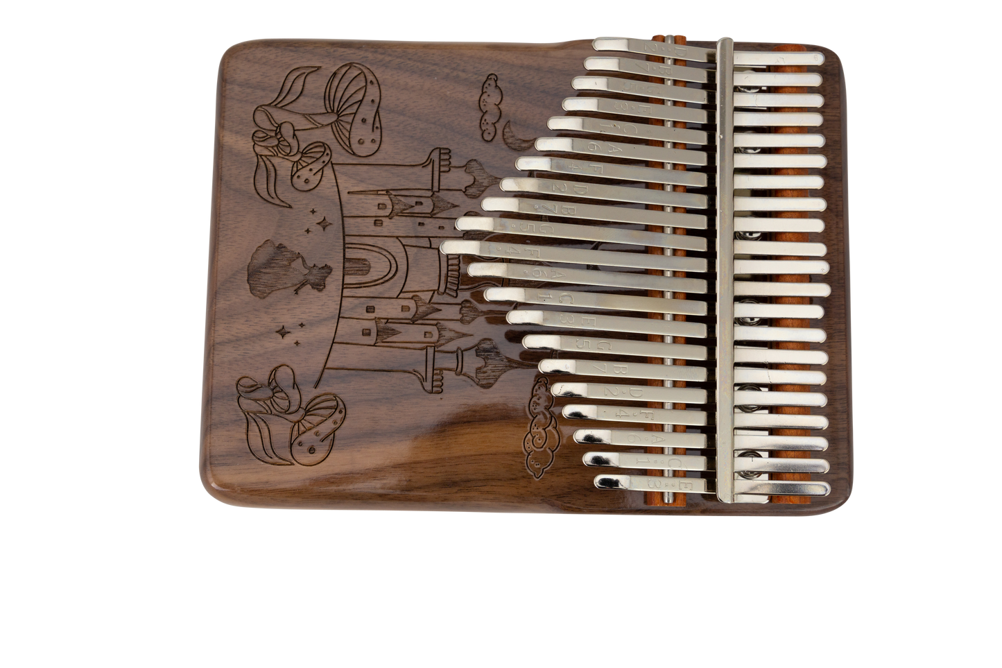 CEGA 21-KEY BOX KALIMBA 21CKW00-XC, STAND&CASE - Natural Rosewood Finish with pattern