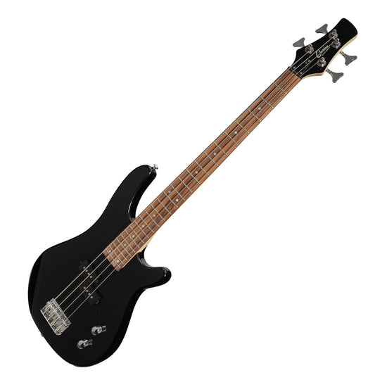 Casino '24 Series' Short Scale Tune-Style Electric Bass Guitar and 15 Watt Amplifier Pack (Black)
