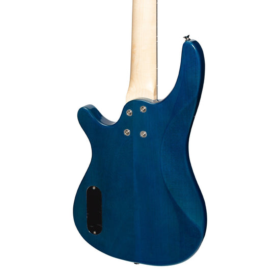 Casino '24 Series' Short Scale Tune-Style Electric Bass Guitar and 15 Watt Amplifier Pack (Transparent Blue)