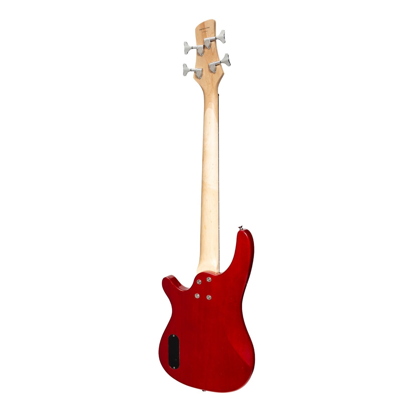 Casino '24 Series' Short Scale Tune-Style Electric Bass Guitar and 15 Watt Amplifier Pack (Transparent Wine Red)