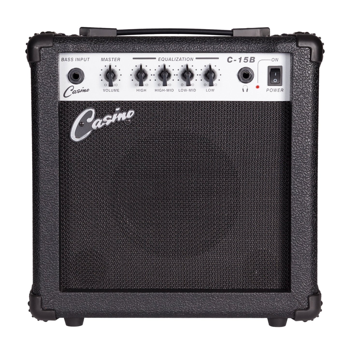 Casino P-Style Electric Bass Guitar and 15 Watt Amplifier Pack (White)