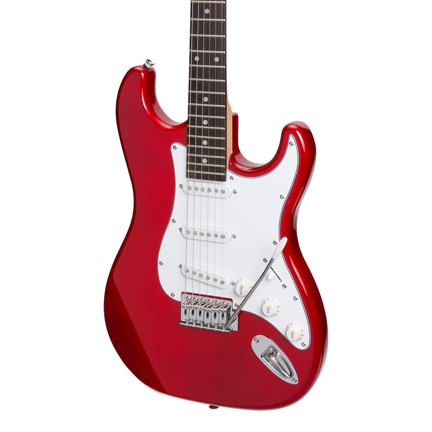 Casino ST-Style Electric Guitar and 15 Watt Amplifier Pack (Transparent Wine Red)