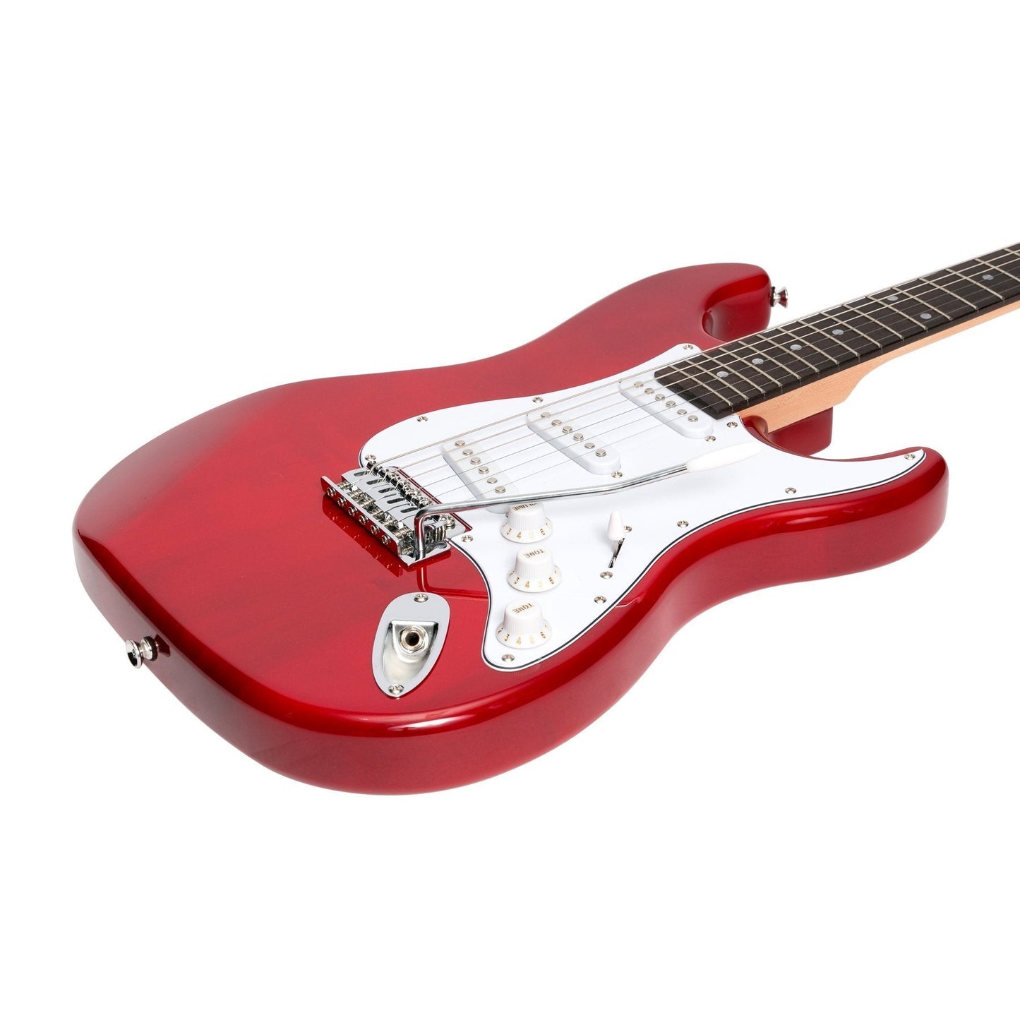 Casino ST-Style Electric Guitar and 15 Watt Amplifier Pack (Transparent Wine Red)