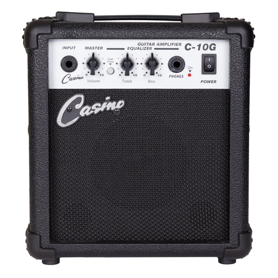 Casino ST-Style Left Handed Electric Guitar and 10 Watt Amplifier Pack (Black)