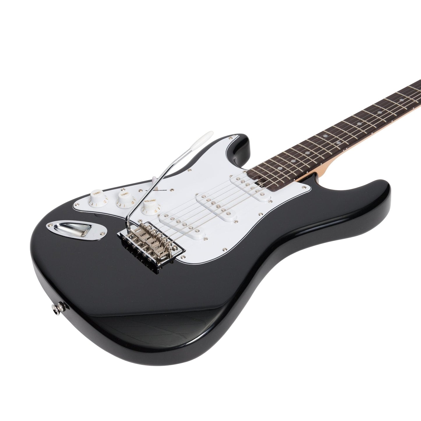 Casino ST-Style Left Handed Short-Scale Electric Guitar and 10 Watt Amplifier Pack (Black)