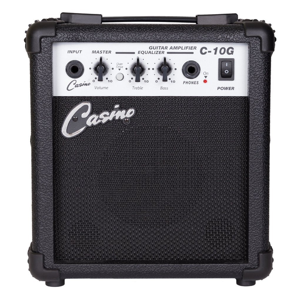 Casino ST-Style Short Scale Electric Guitar and 10 Watt Amplifier Pack (Candy Apple Red)
