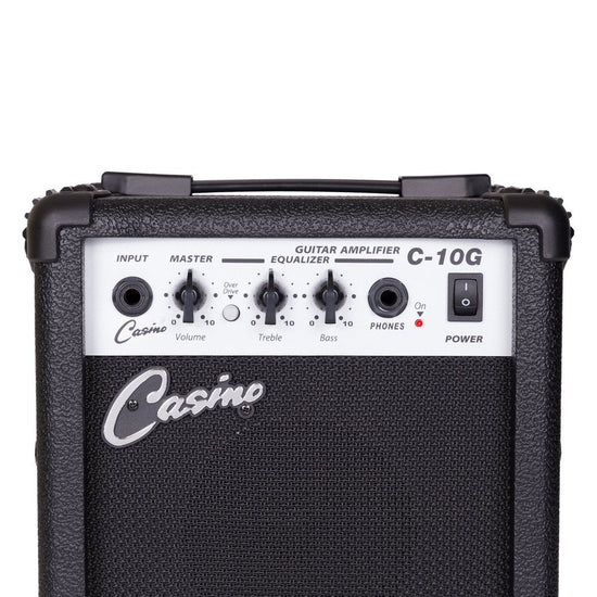 Casino ST-Style Short Scale Electric Guitar and 10 Watt Amplifier Pack (Candy Apple Red)