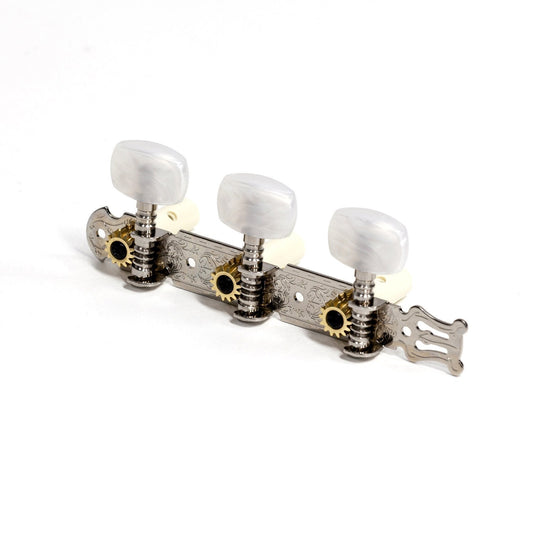 Crossfire Classical Guitar Machine Head Set (Nickel with Buttons)