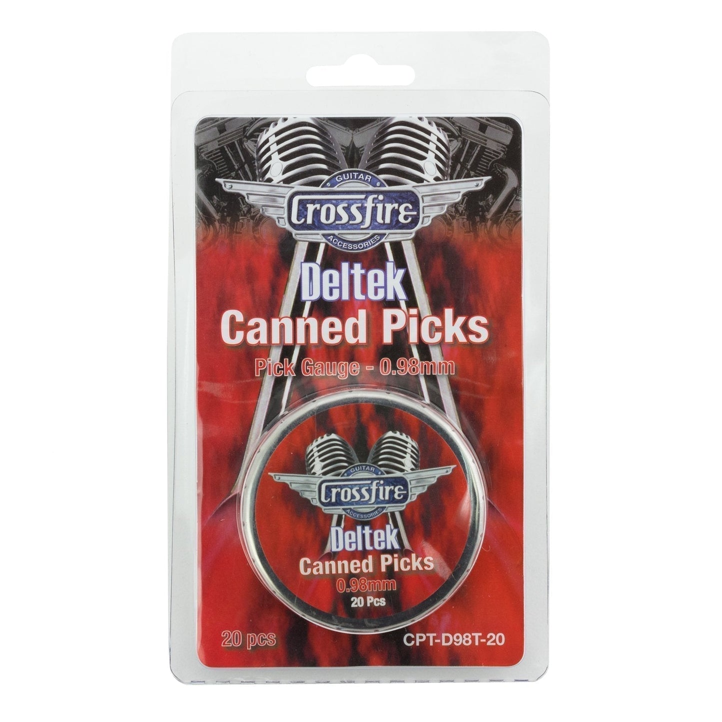 Crossfire Deltek 0.98mm Canned Guitar Picks (20 Pack Assorted)