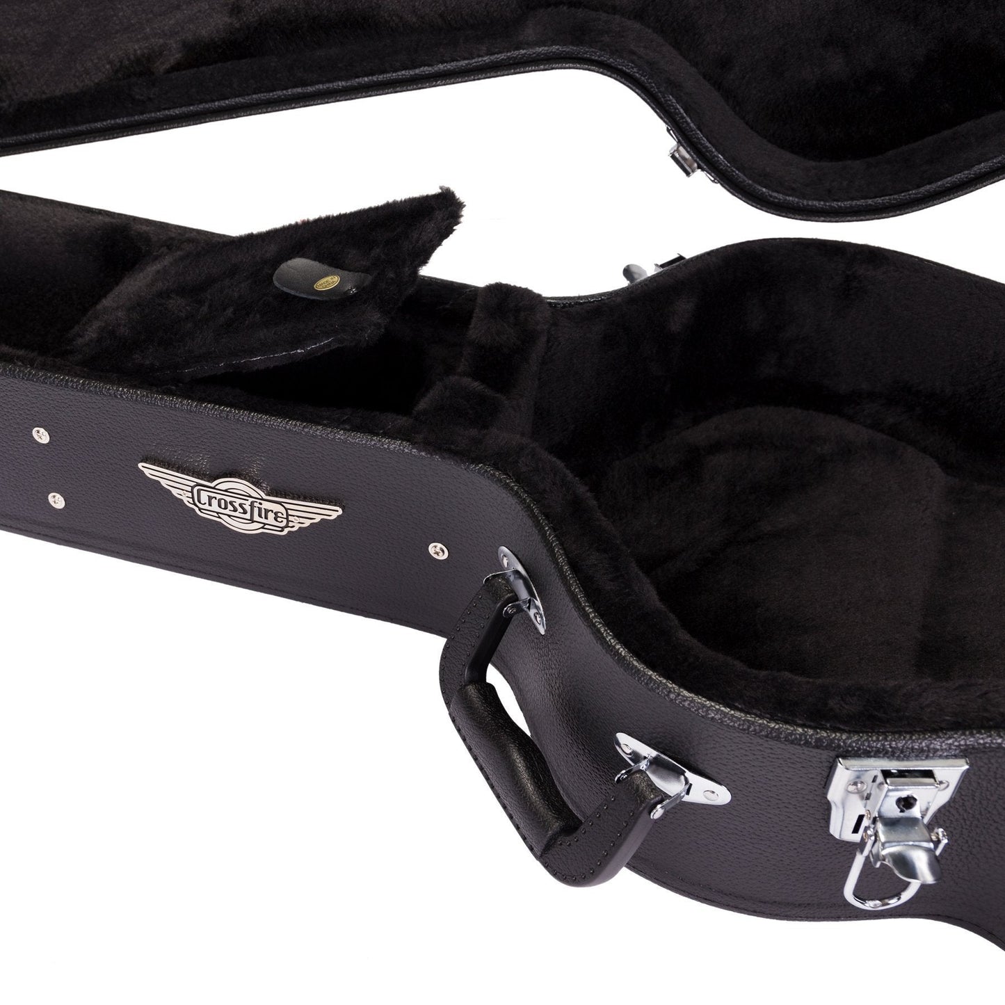 Crossfire Standard Shaped Small Body Acoustic Guitar Hard Case (Black)