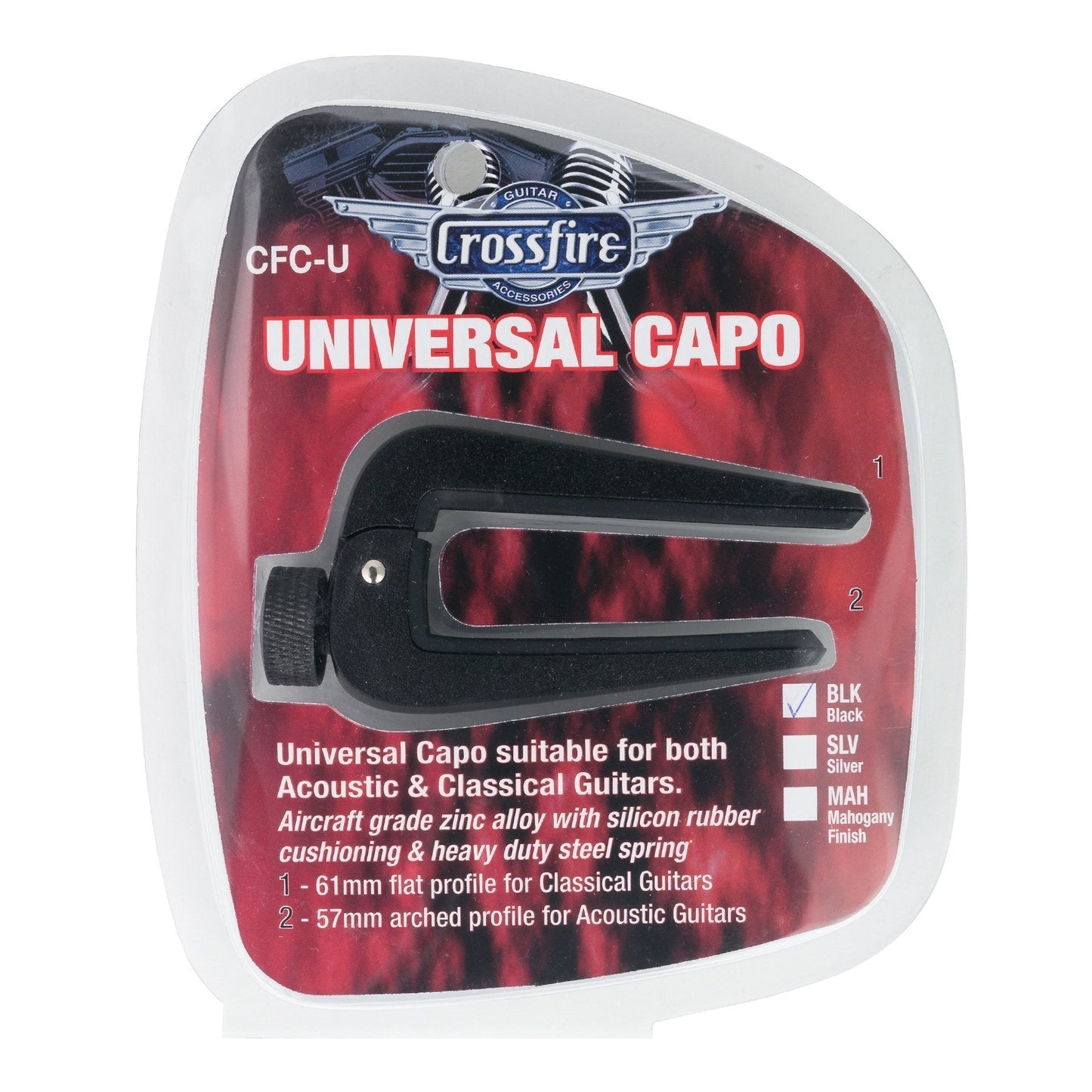 Crossfire Universal Acoustic and Classical Guitar Capo (Black)