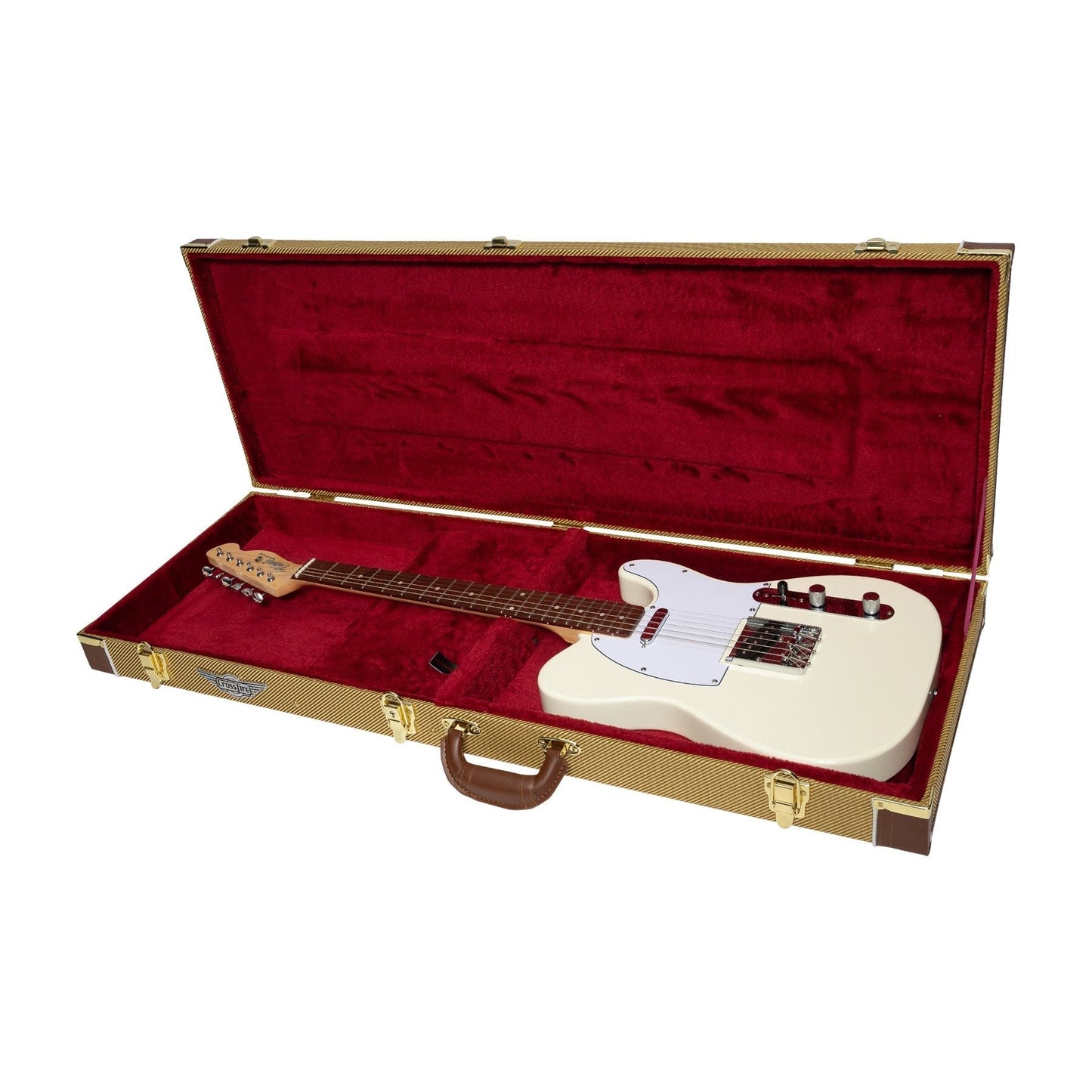 Crossfire Vintage Style ST and TE-Style Electric Guitar Hard Case (Tweed)