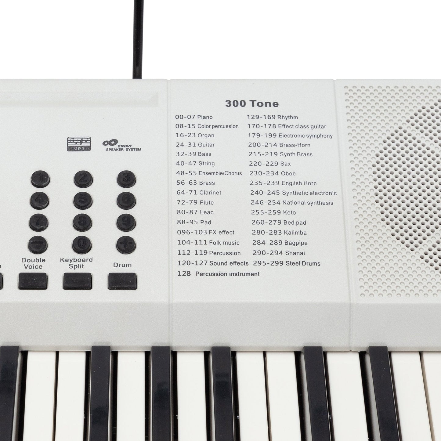 Crown CK-63 Multi-Function 61-Key Electronic Portable Keyboard with USB (White)