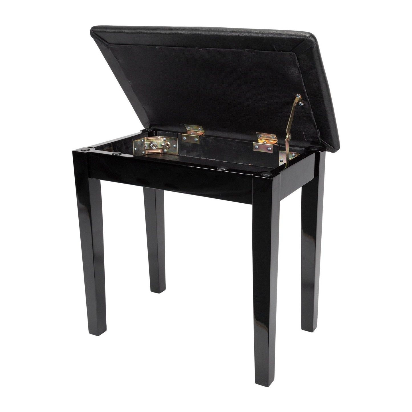 Crown Compact Piano Stool with Storage Compartment (Black)