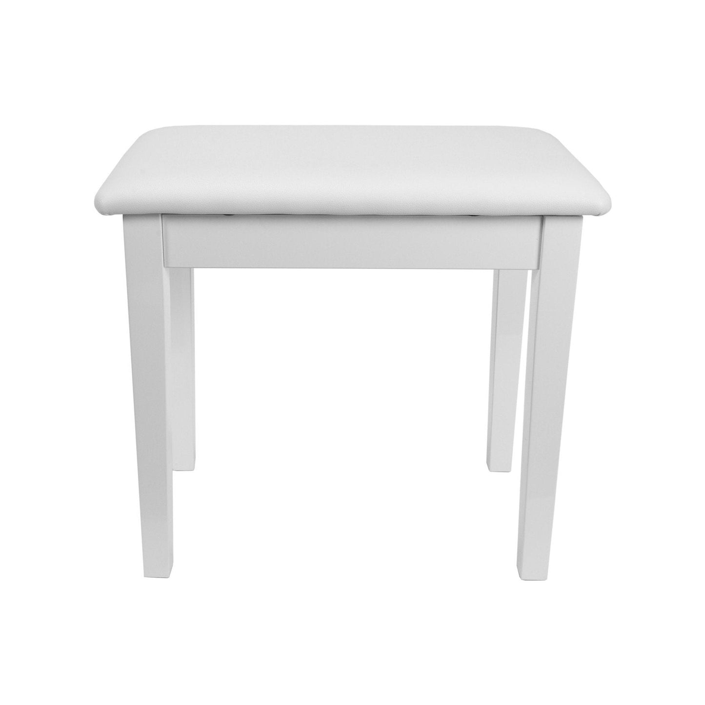 Crown Compact Piano Stool with Storage Compartment (White)