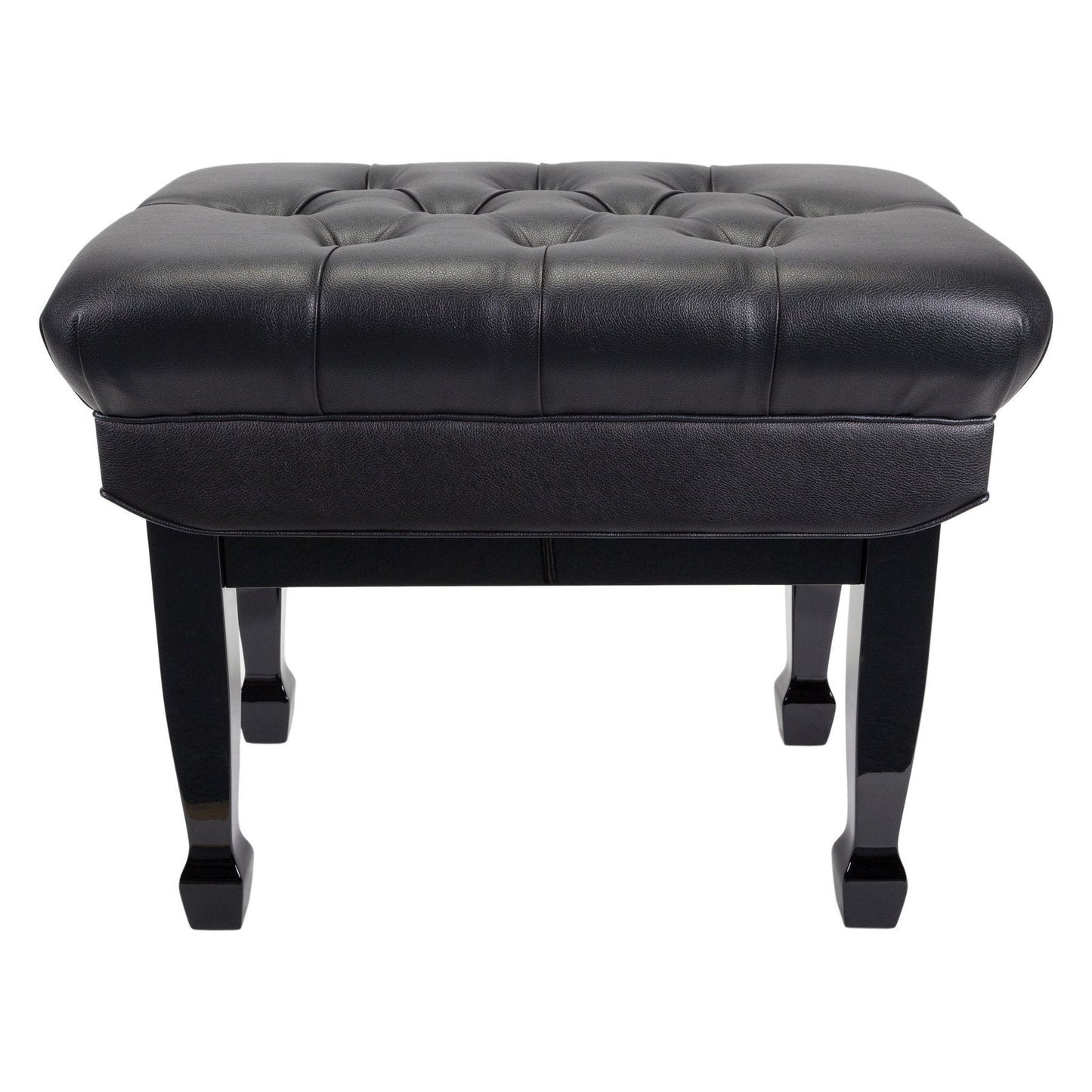 Crown Deluxe Double Padded Height Adjustable Large Piano Stool Height (Black)