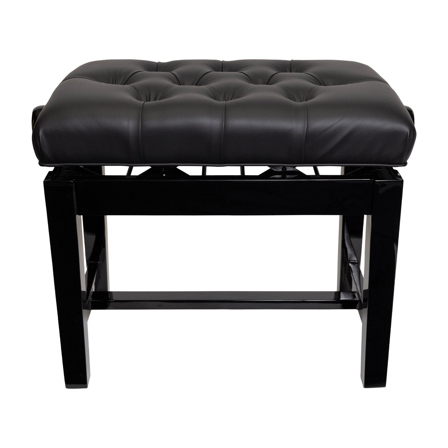 Crown Deluxe Frame Tufted Height Adjustable Piano Stool (Black)