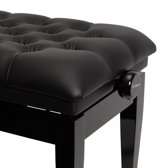 Crown Deluxe Padded Adjustable Height Piano Stool (Black)