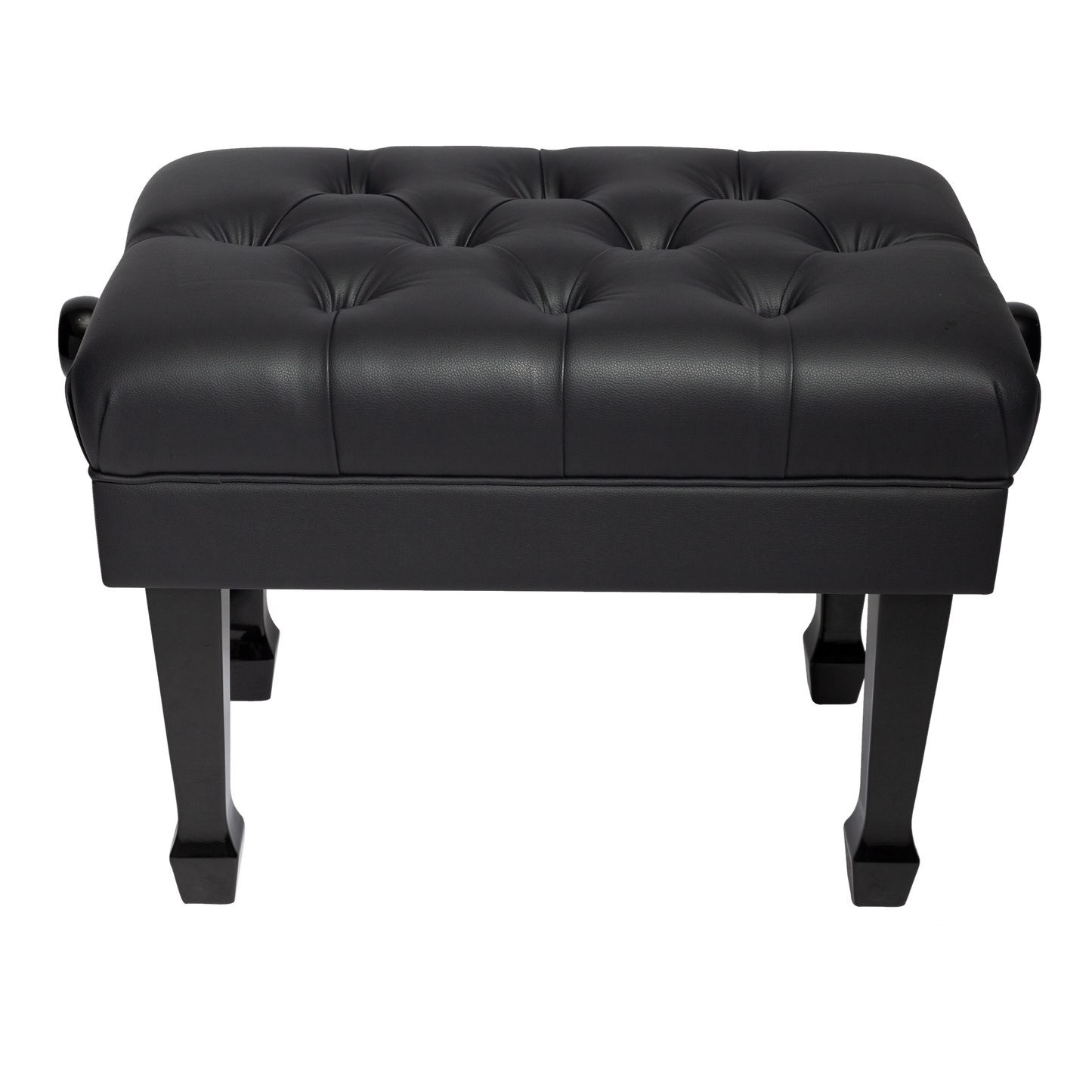 Crown Deluxe Skirted & Tufted Hydraulic Height Adjustable Piano Bench (Black)