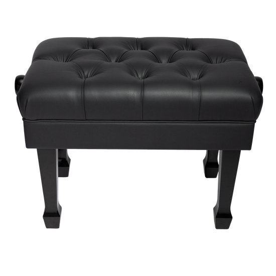 Crown Deluxe Skirted & Tufted Hydraulic Height Adjustable Piano Bench (Black)