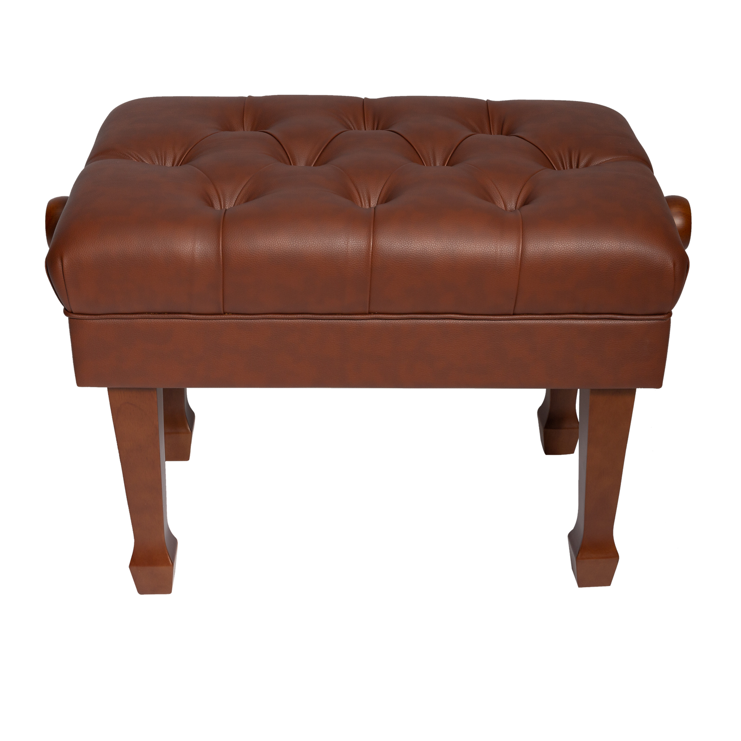 Crown Deluxe Skirted & Tufted Hydraulic Height Adjustable Piano Bench (Walnut)