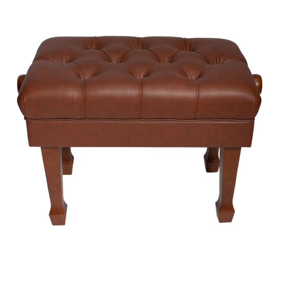 Crown Deluxe Skirted & Tufted Hydraulic Height Adjustable Piano Bench (Walnut)