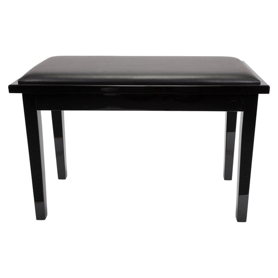 Crown Deluxe Timber Trim Duet Piano Stool with Storage Compartment (Black)