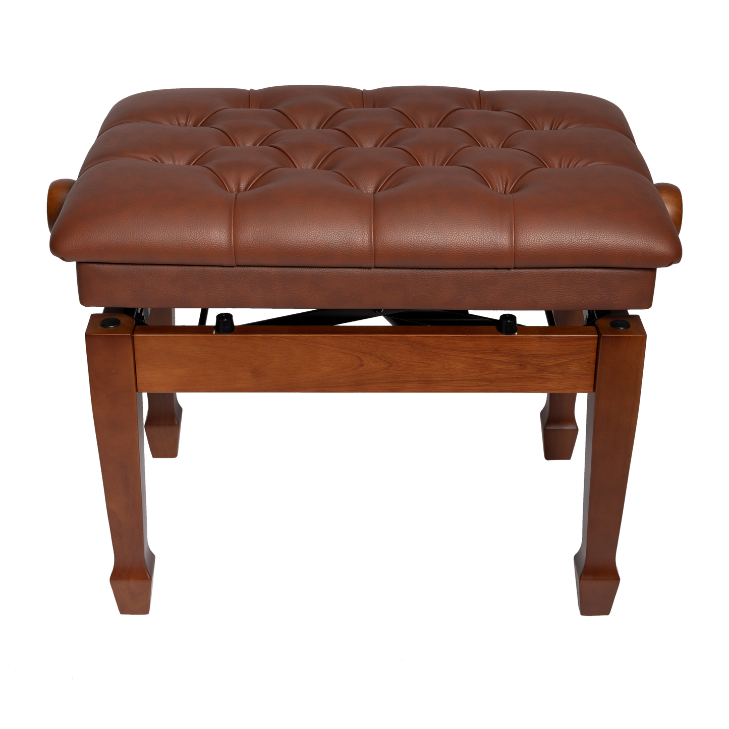 Crown Deluxe Tufted Hydraulic  Height Adjustable Piano Bench (Walnut)