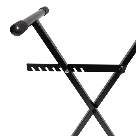 Crown Heavy Duty X-Style Bar-Latch Height Adjustable Keyboard Stand (Black)