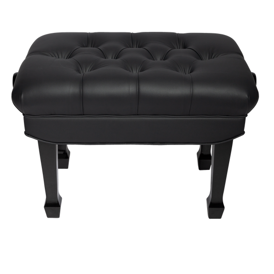 Crown Premium Skirted & Tufted Hydraulic Height Adjustable Piano Bench (Black)