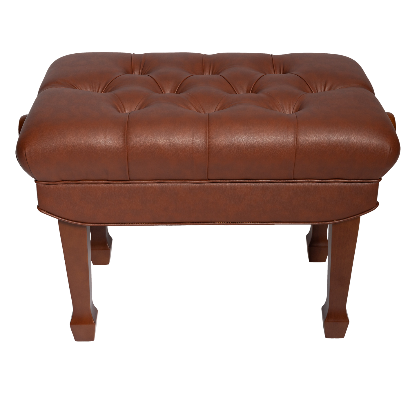 Crown Premium Skirted & Tufted Hydraulic Height Adjustable Piano Bench (Walnut)