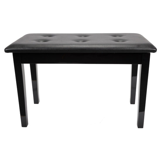 Crown Standard Tufted Duet Piano Stool with Storage Compartment (Black)