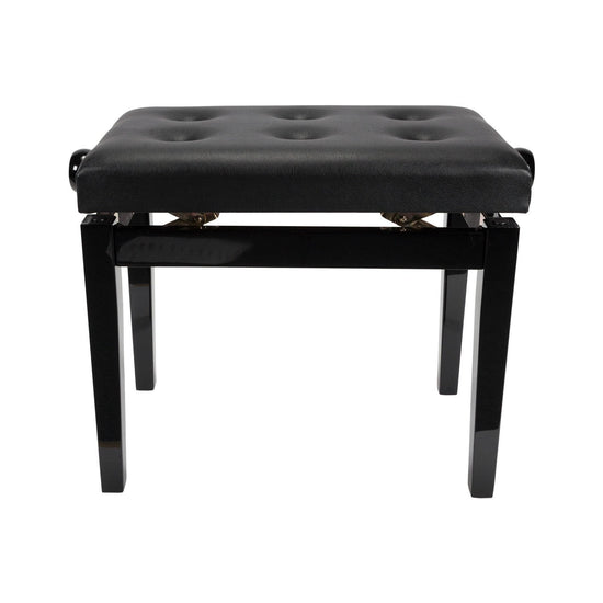 Crown Standard Tufted Height Adjustable Piano Stool (Black)