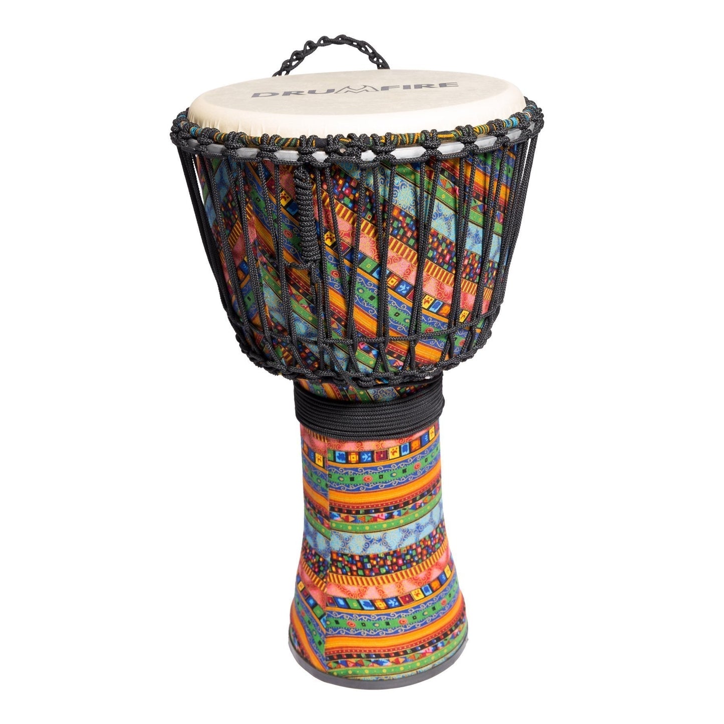 Drumfire 12" Synthetic Head Rope Djembe (Multicolour)