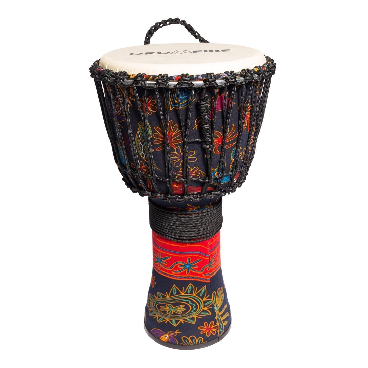 Drumfire 12" Synthetic Head Rope Djembe (Multicolour)
