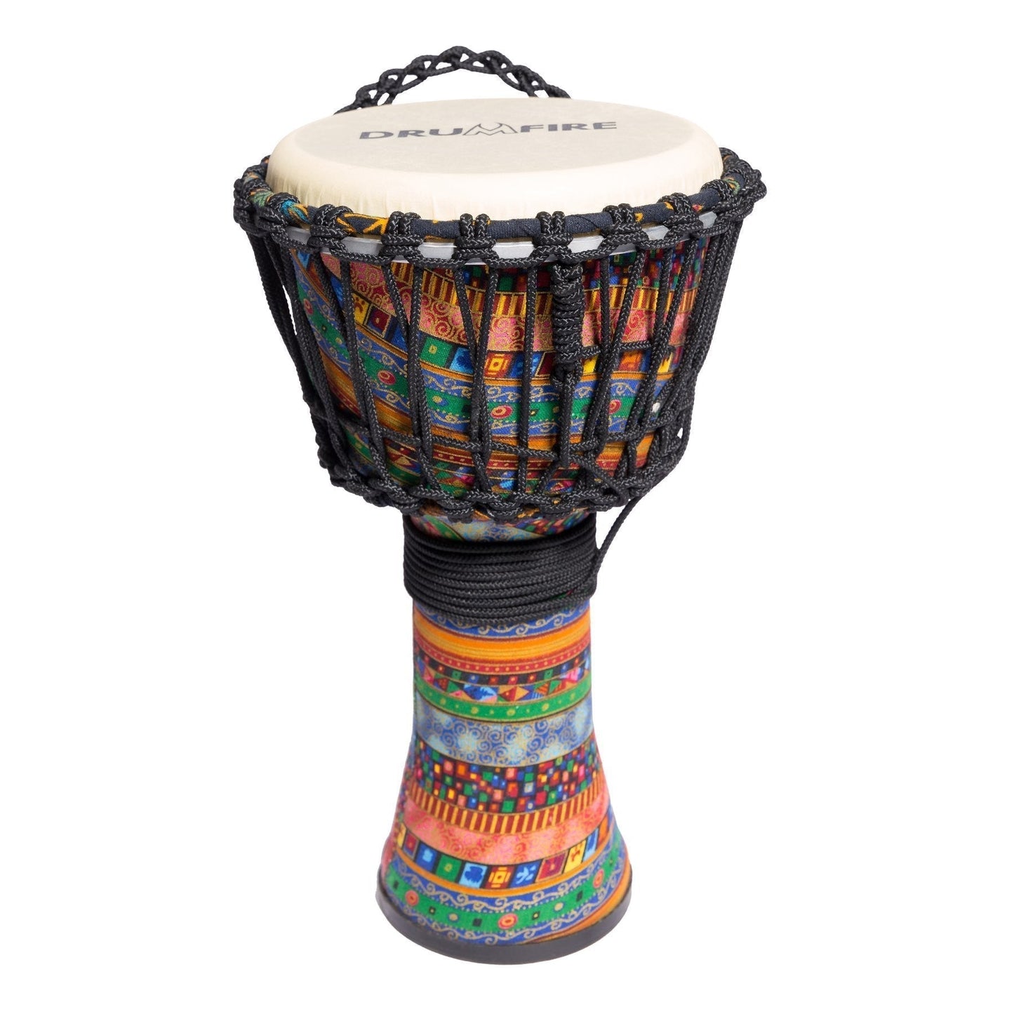 Drumfire 8" Synthetic Head Rope Djembe (Multicolour)