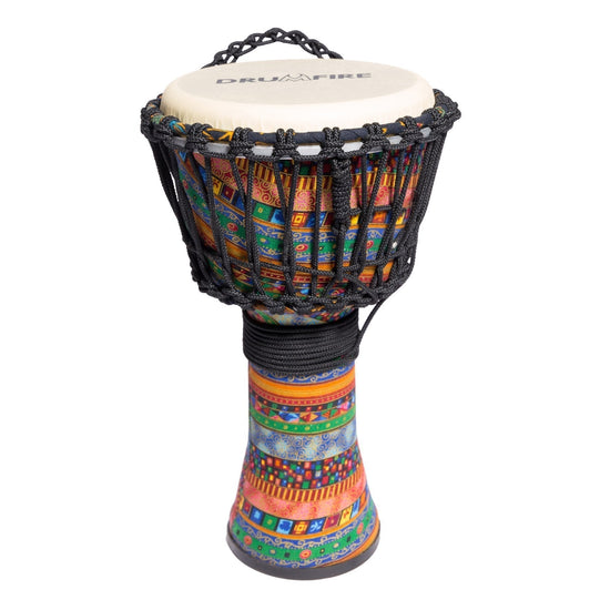 Drumfire 8" Synthetic Head Rope Djembe (Multicolour)