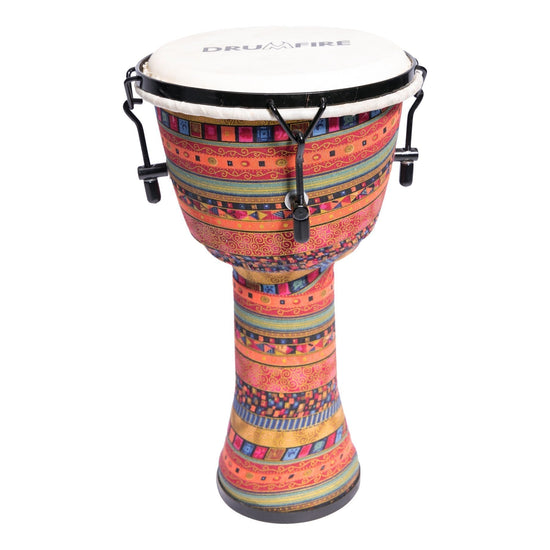 Load image into Gallery viewer, Drumfire 8&amp;quot; Tuneable Natural Hide Head Djembe (Multicolour)
