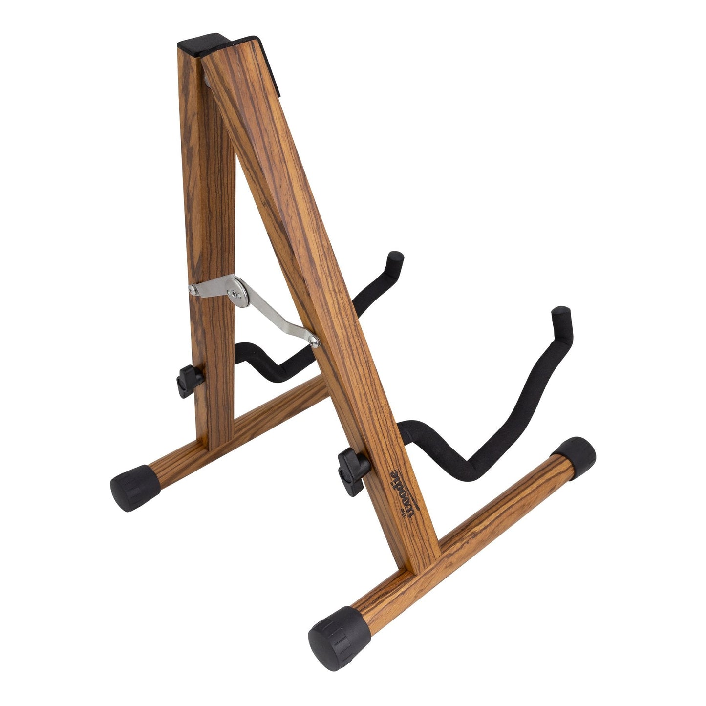 Fretz 'Woodie 5' Wooden Folding A-Frame Acoustic and Electric Guitar Stand (Zebrawood)