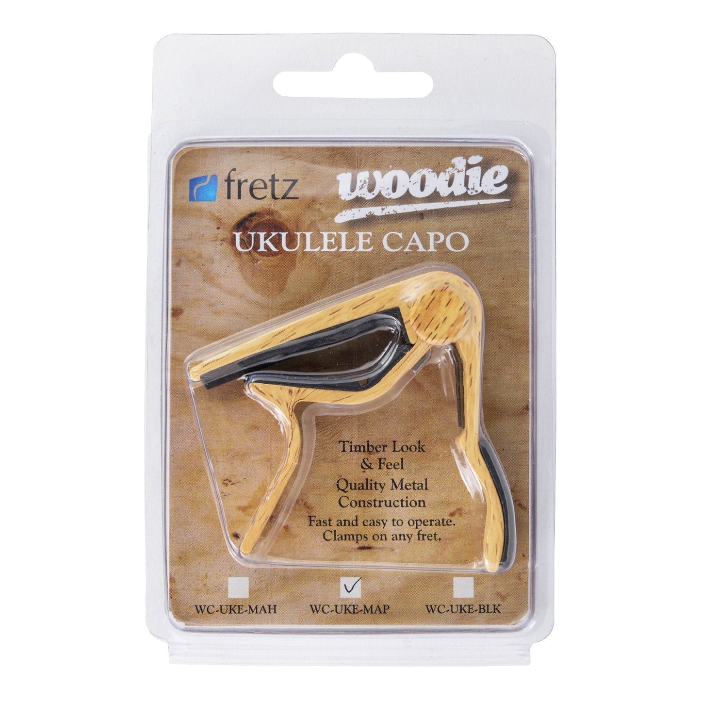 Fretz 'Woodie' Trigger-Style Ukulele Capo (Maple)