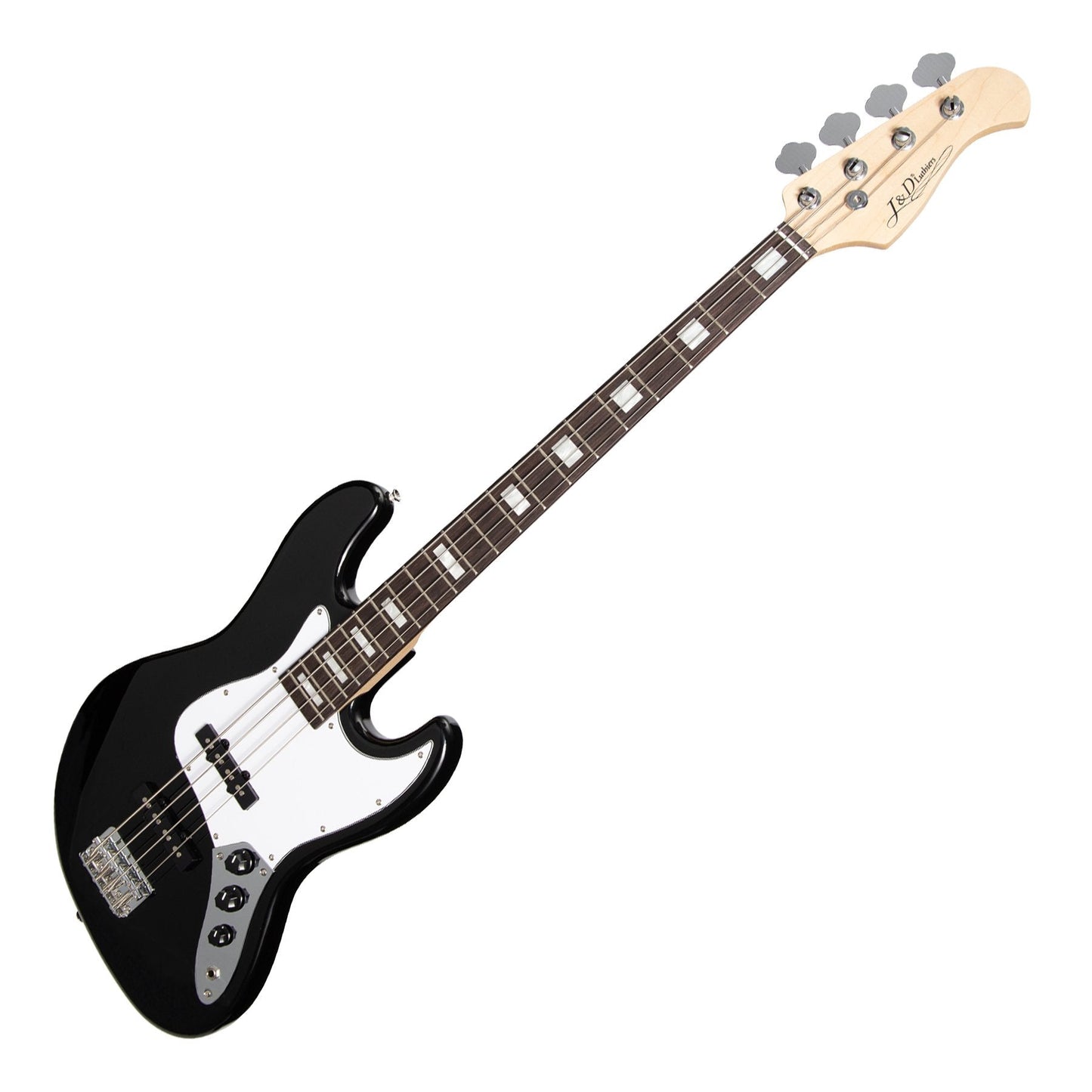 J&D Luthiers 4-String JB-Style Electric Bass Guitar (Black)