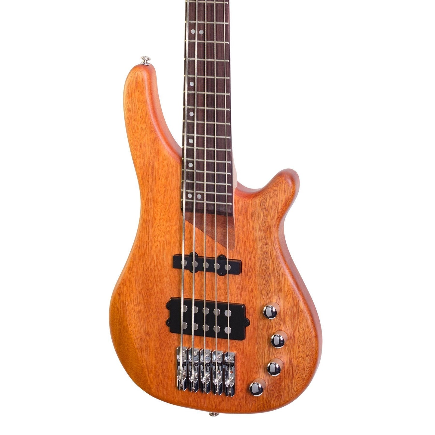 J&D Luthiers 5-String T-Style Contemporary Active Electric Bass Guitar (Natural Satin)