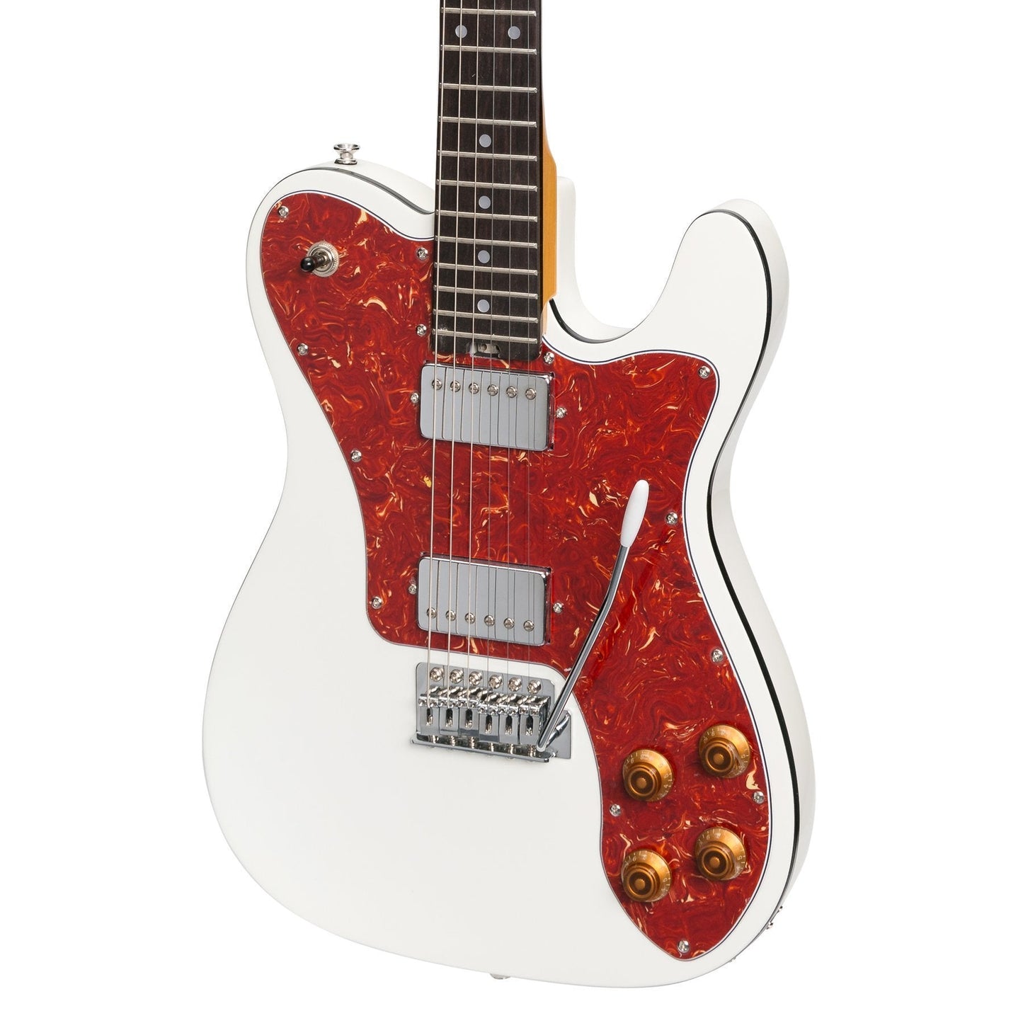 J&D Luthiers Deluxe TE-Style Electric Guitar (White)