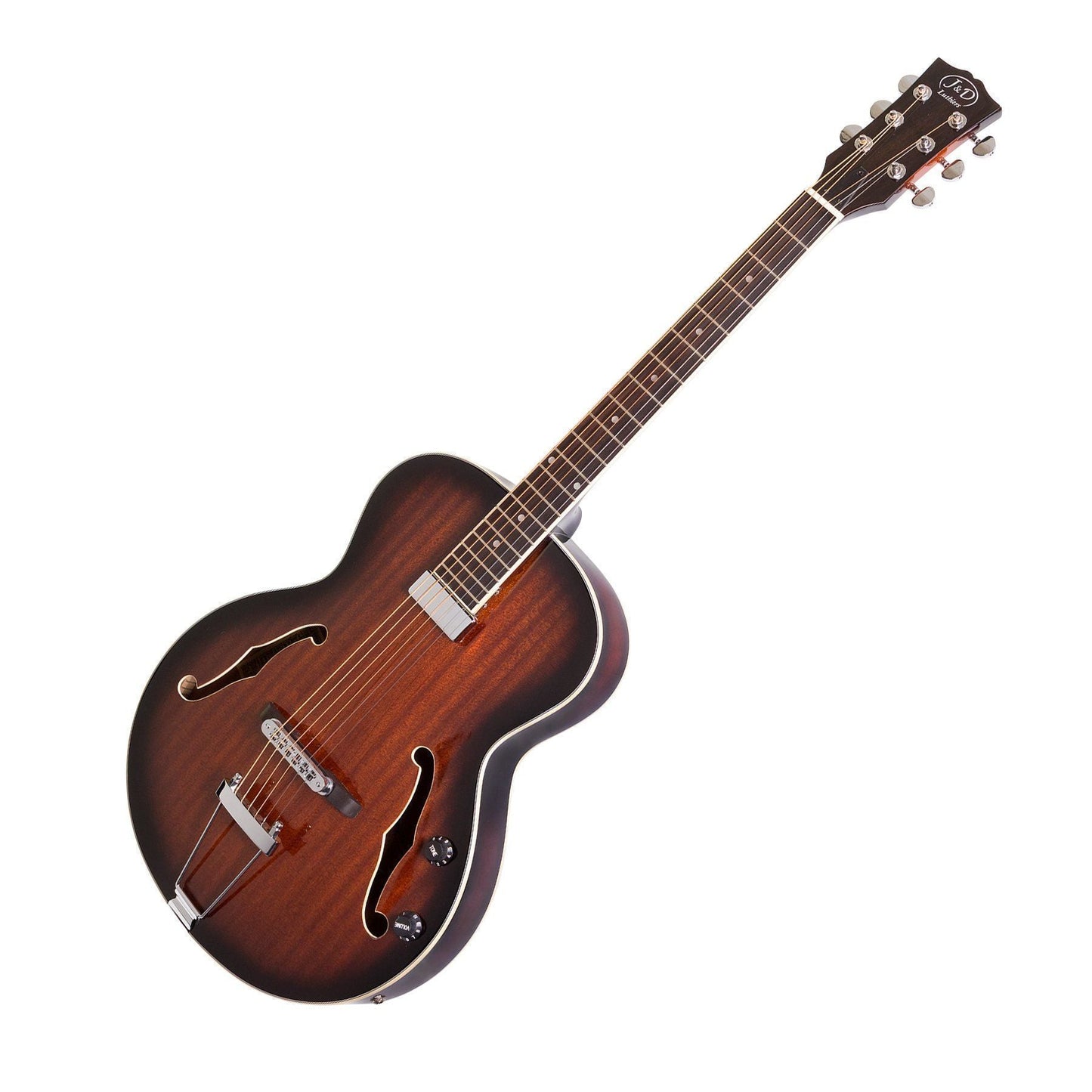 J&D Luthiers Hollow Body Archtop Electric Guitar (Vintage Sunburst)