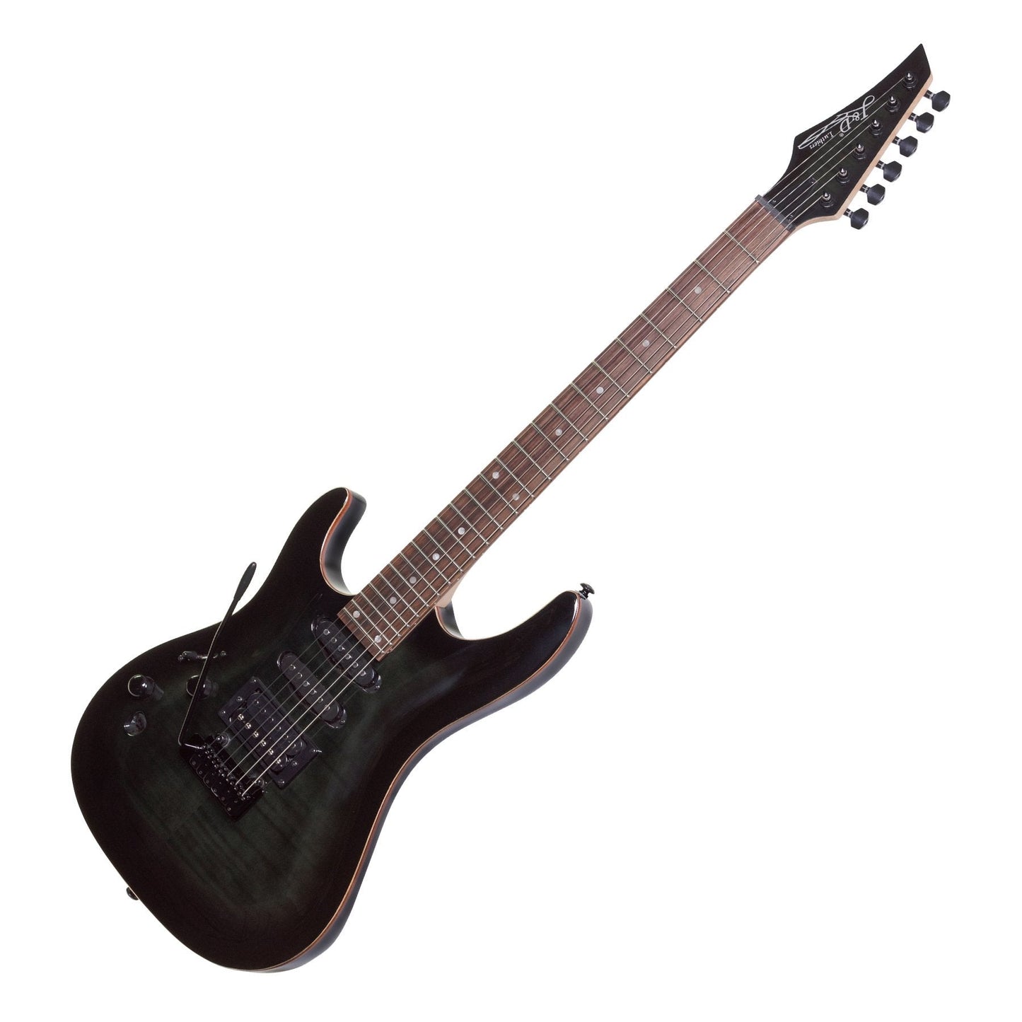 J&D Luthiers IE9 Contemporary Left Handed Electric Guitar (Transparent Black)