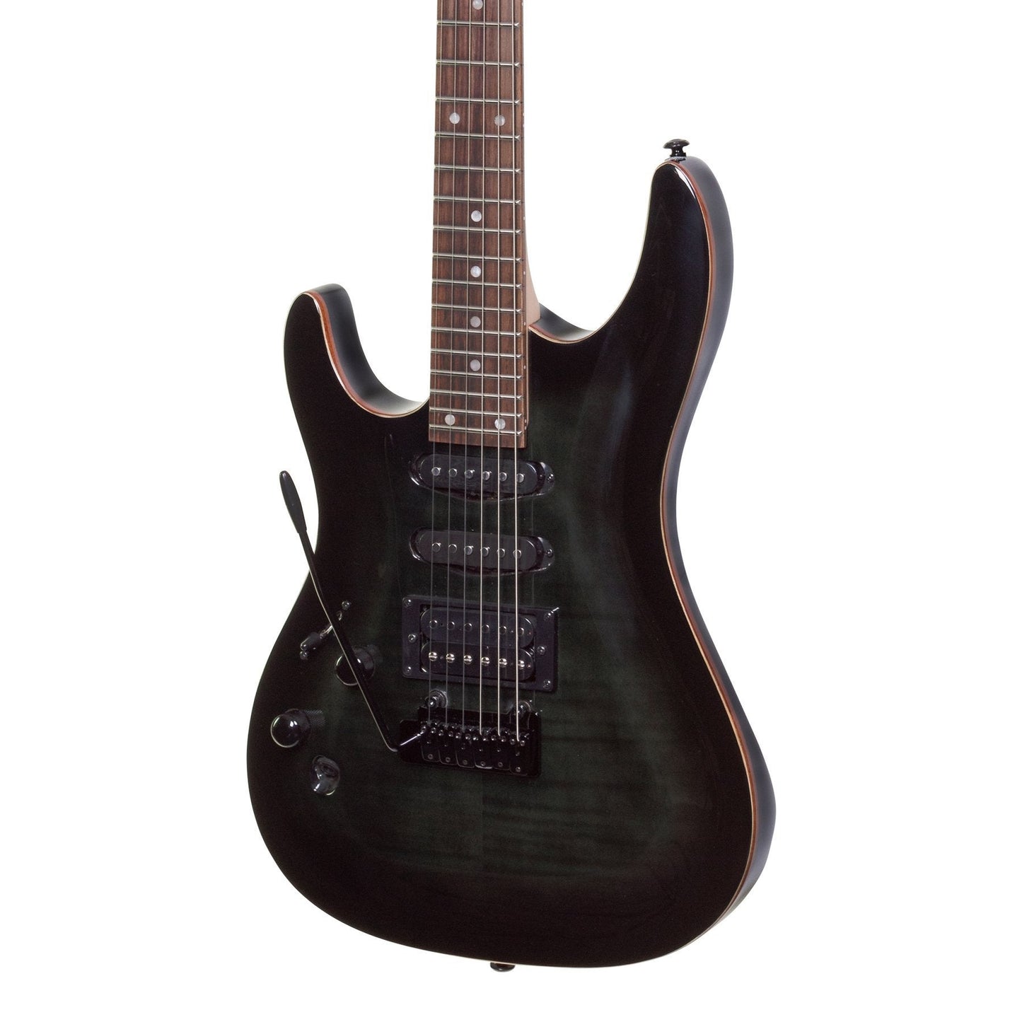 J&D Luthiers IE9 Contemporary Left Handed Electric Guitar (Transparent Black)
