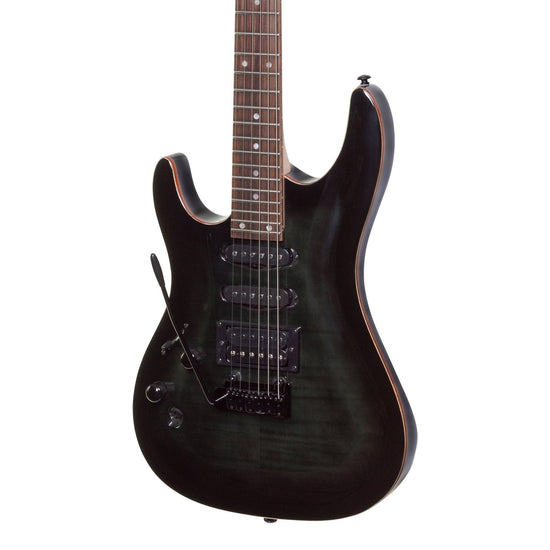 J&D Luthiers IE9 Contemporary Left Handed Electric Guitar (Transparent Black)