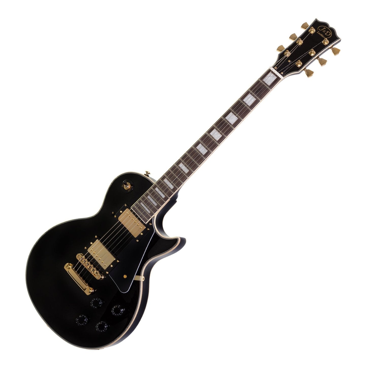 J&D Luthiers LP-Custom Style Electric Guitar (Black)