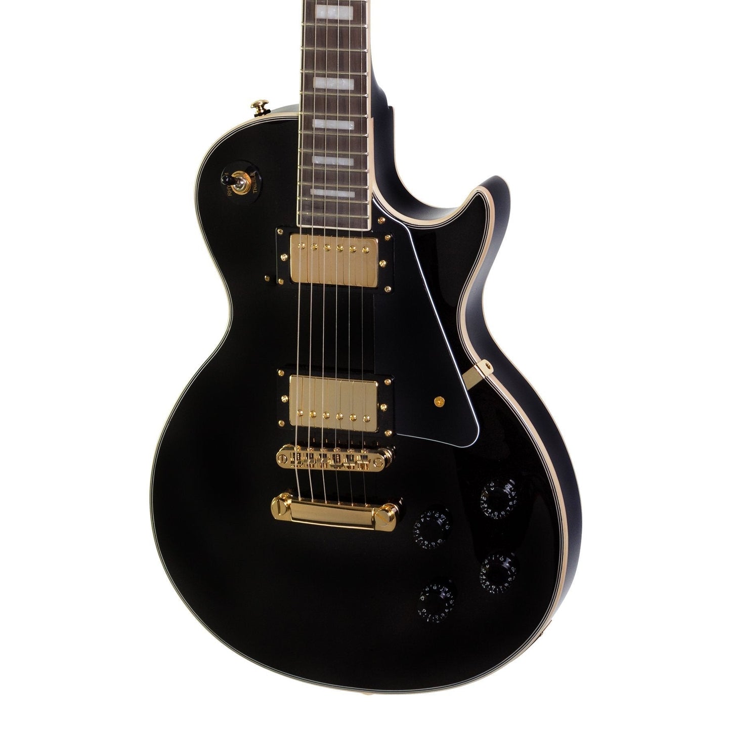 J&D Luthiers LP-Custom Style Electric Guitar (Black)