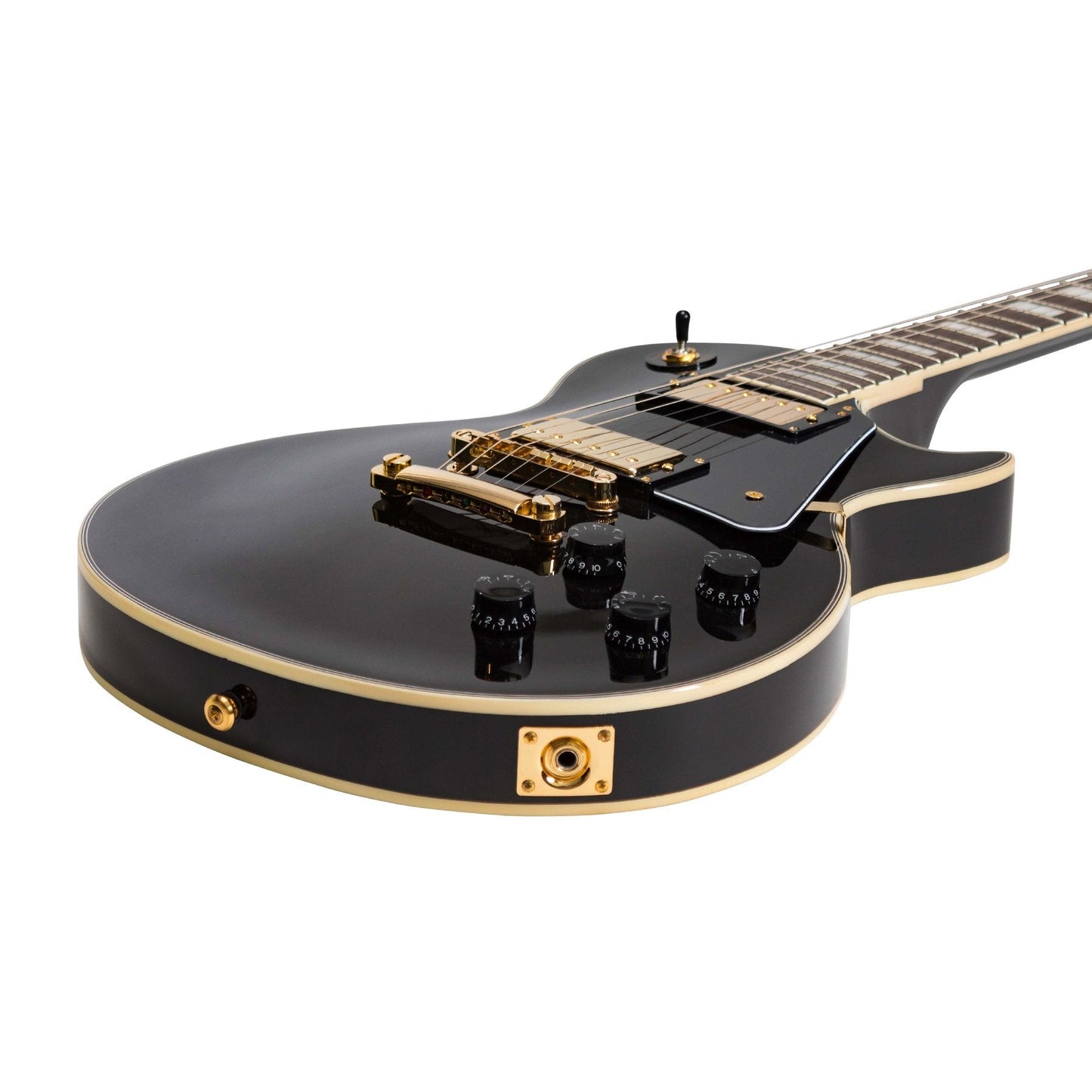 J&D Luthiers LP-Custom Style Electric Guitar (Black)